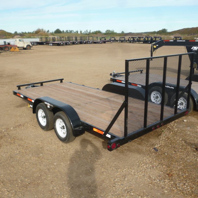 1.1) 2021 16′ (2)3.5K CAR HAULER – UTILITY TRAILER -MESH RAMP – SWS